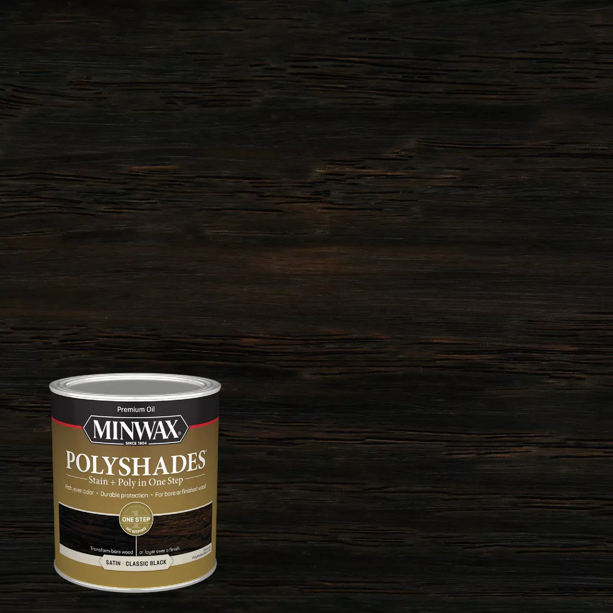 Minwax 1 Qt. Satin Stain & Finish Polyurethane In 1-Step, Black