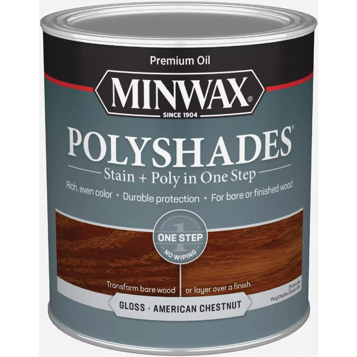 Minwax 1 Qt. Gloss Stain & Finish Polyurethane In 1-Step, Chestnut