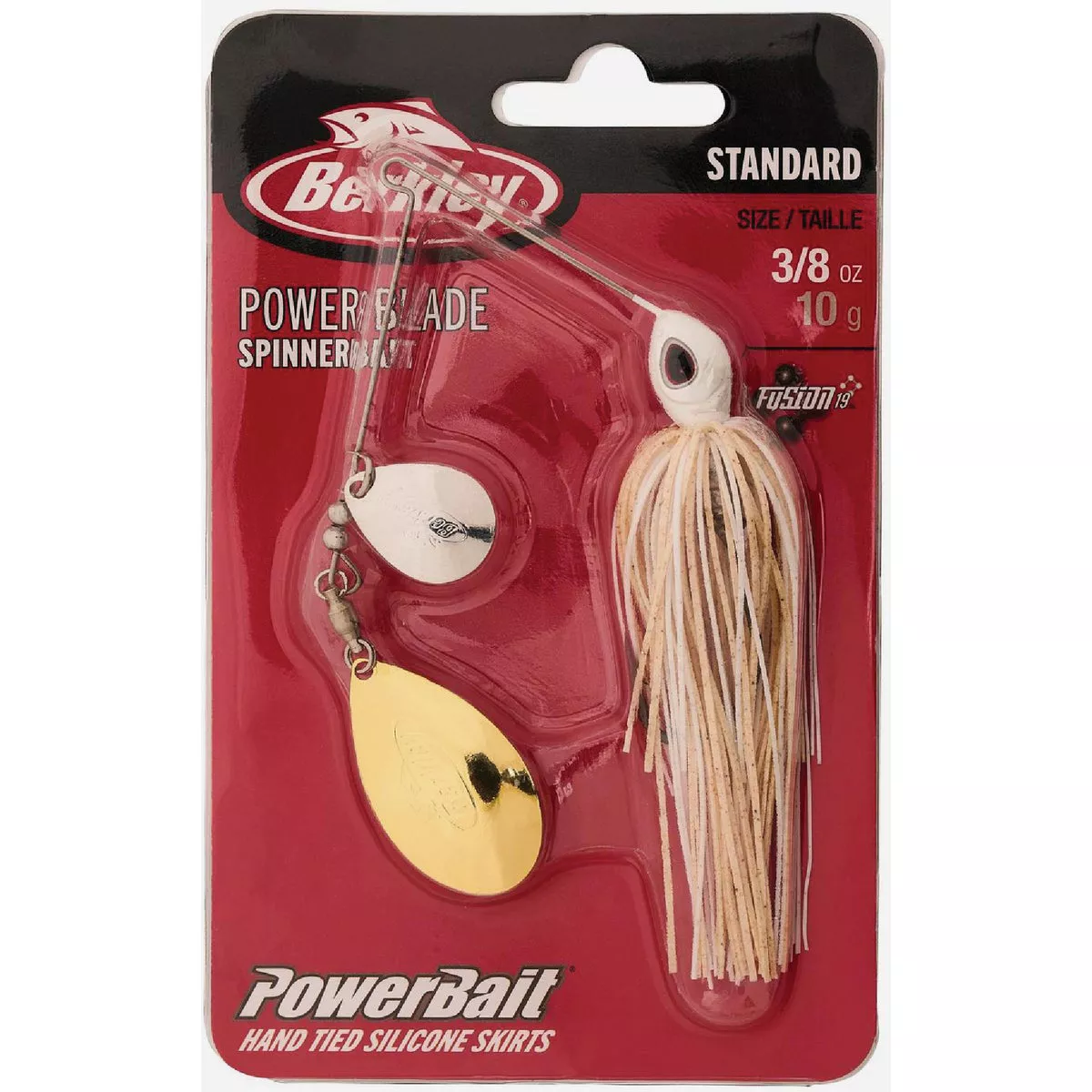 Berkley Power Blade Standard 3/8 Oz. White/Silver + Gold Spinnerbait Lure - photo 2