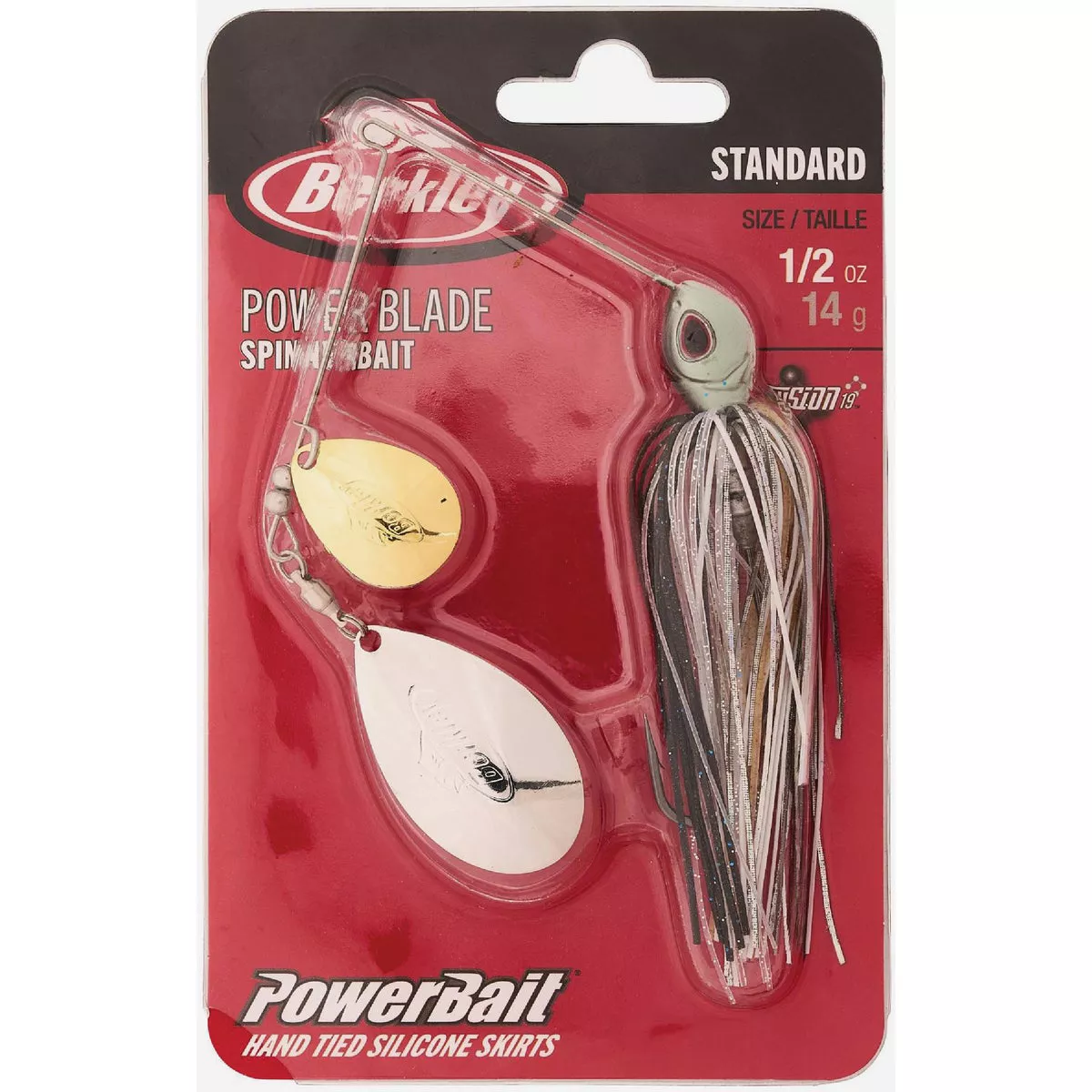 Berkley Power Blade Standard 1/2 Oz. Shad Spawn/Gold + SIlver Spinnerbait Lure