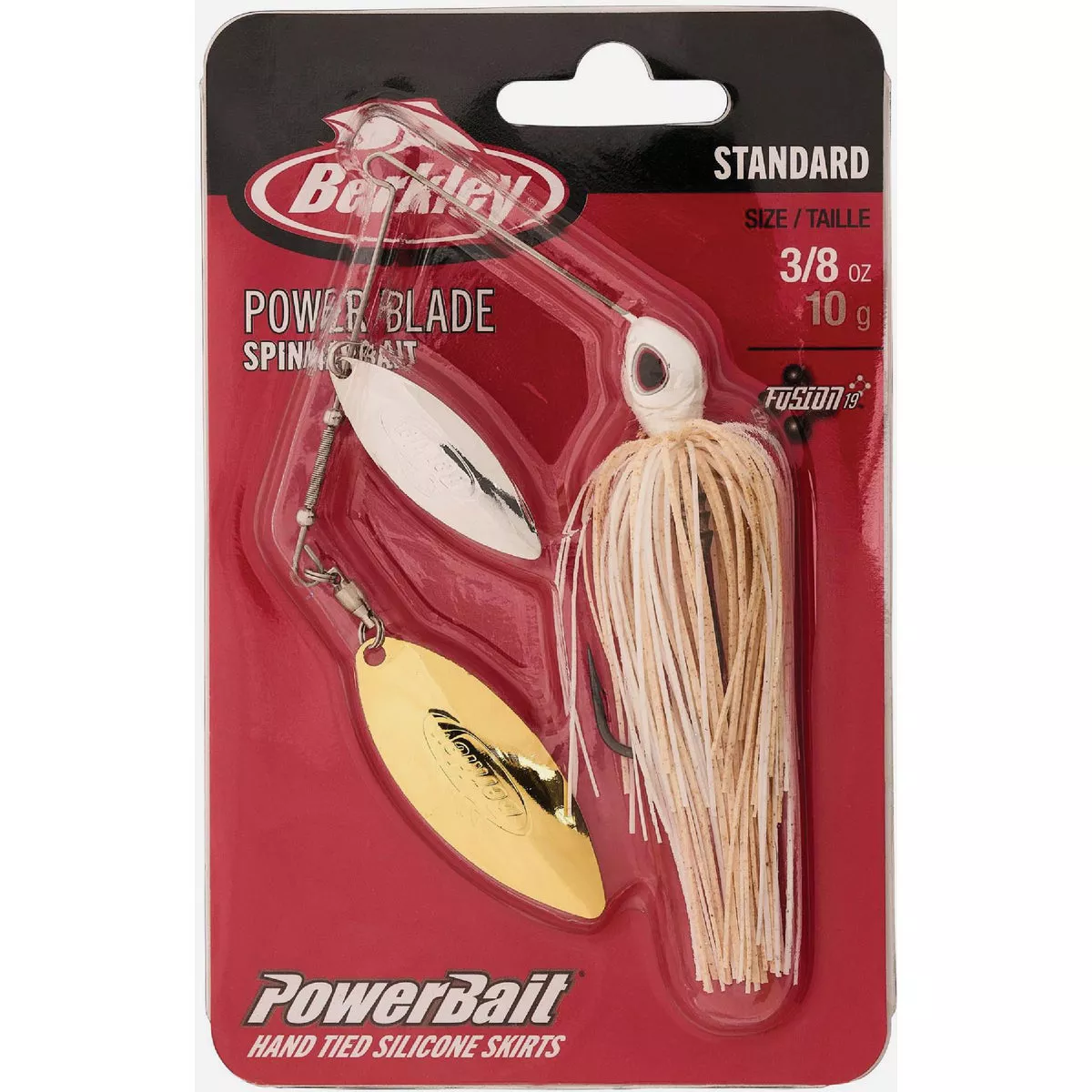 Berkley Power Blade Standard 3/8 Oz. White/Silver + Gold Spinnerbait Lure - photo 2