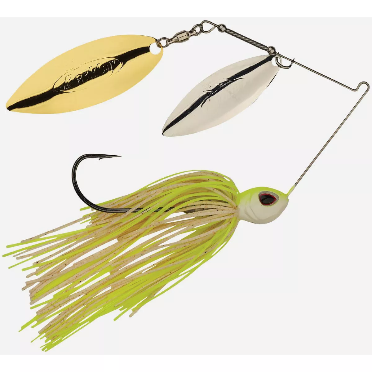 Berkley Power Blade Standard 1/2 Oz. White Chartreuse/Silver + Gold Spinnerbait Lure