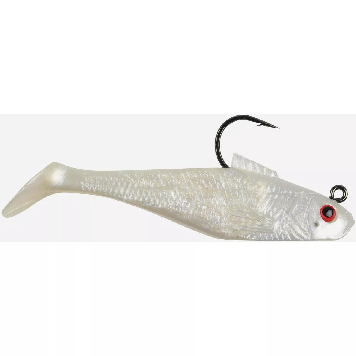 Berkley PowerBait 3 In. 1/4 Oz. Pearl Red Eye Pre-Rigged Swim Shad Fishing Lure (5 Pack)