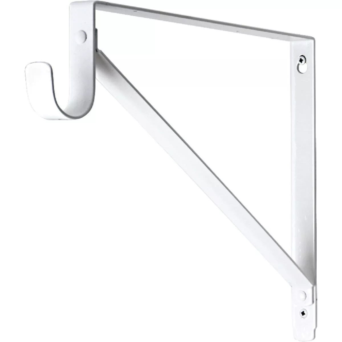 Lido Powder Coated Steel White Finish Lido Shelf & Rod Bracket 1-5/16" Tubing-