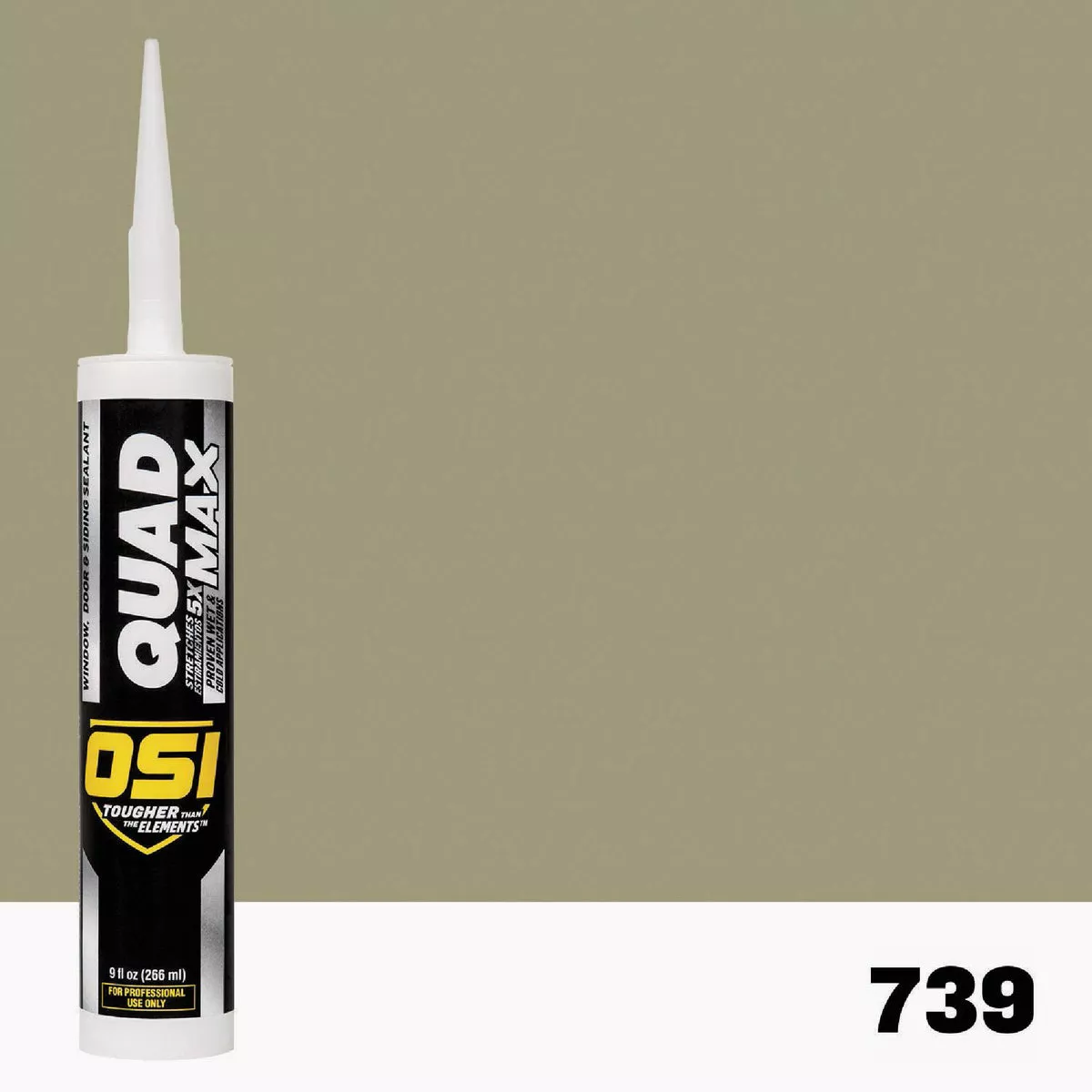 OSI Quad Max Window, Door and Siding Sealant Green 739, 9.5 fl oz Cartridge-