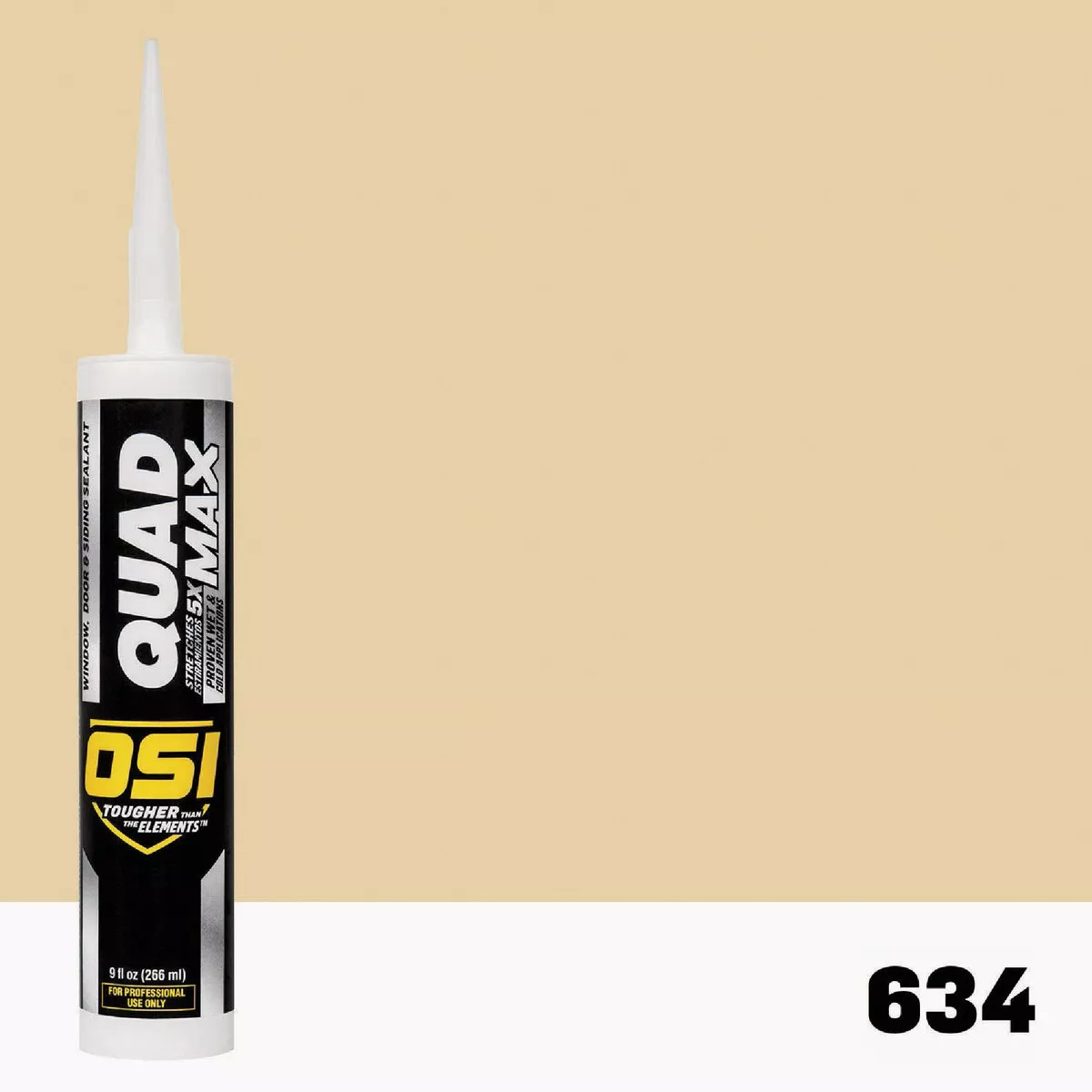 OSI Quad Max Window, Door and Siding Sealant Yellow 634, 9.5 fl oz Cartridge