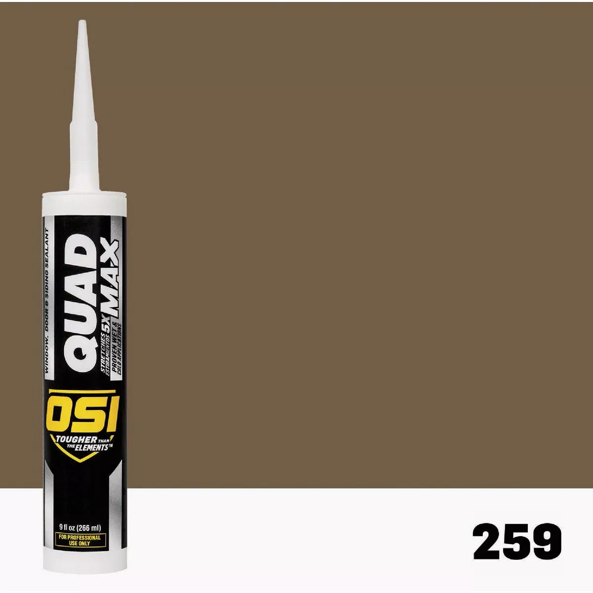 OSI Quad Max Window, Door and Siding Sealant Brown 259, 9.5 fl oz Cartridge