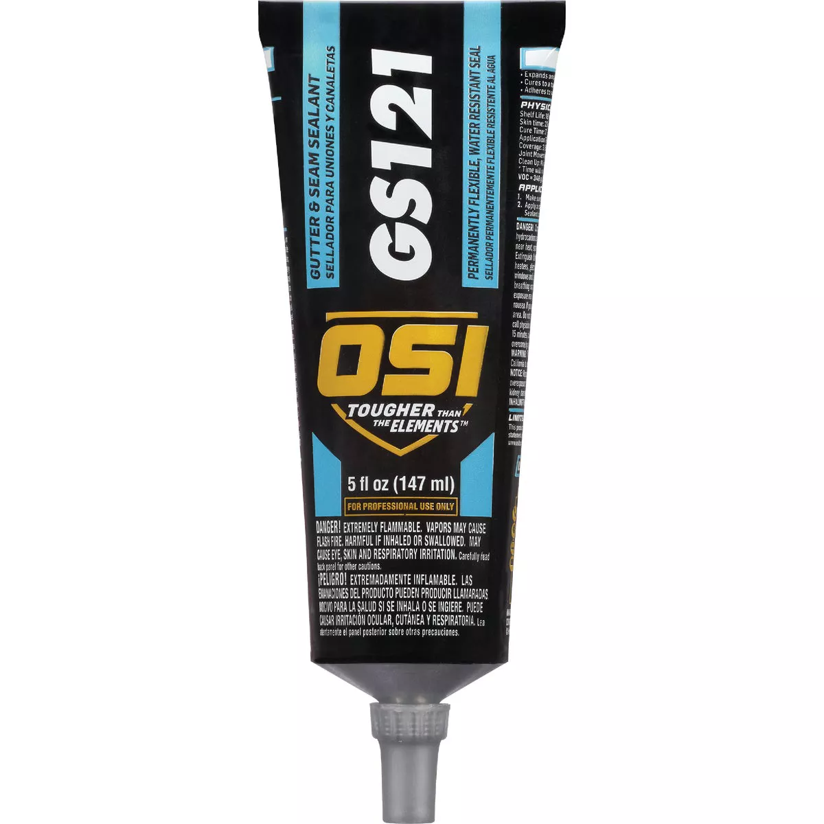 OSI GS121 Gutter and Seam Sealant, Aluminum, 5 fl oz tube