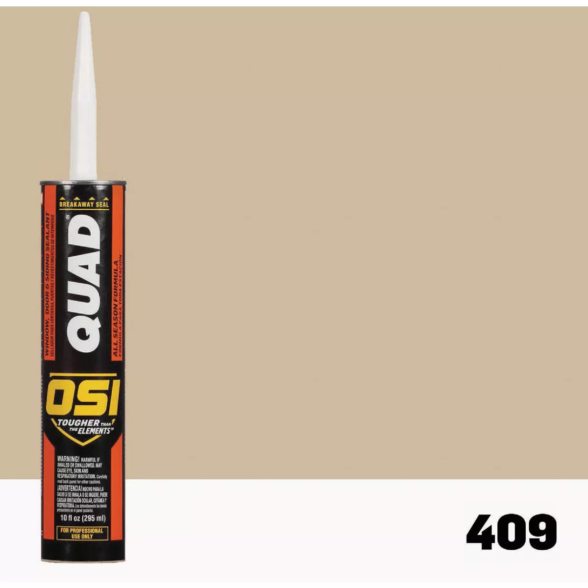 OSI Quad Window, Door and Siding Sealant Beige 409, 10 fl oz Cartridge-