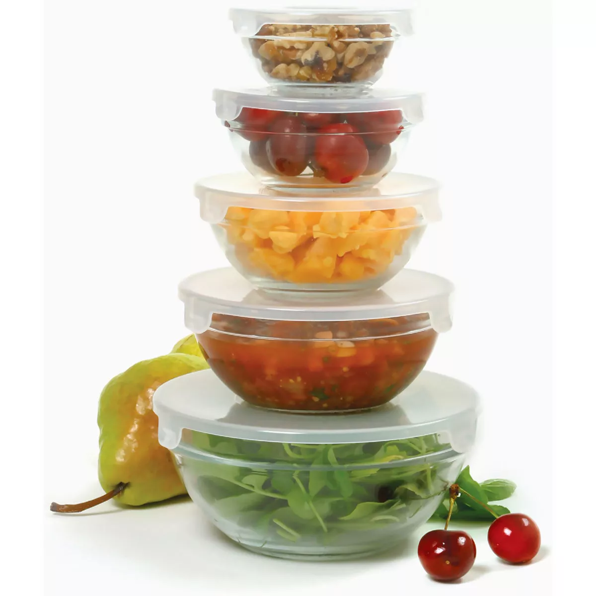 Norpro Glass Bowl Set With Lids (10-Piece)- - photo 4