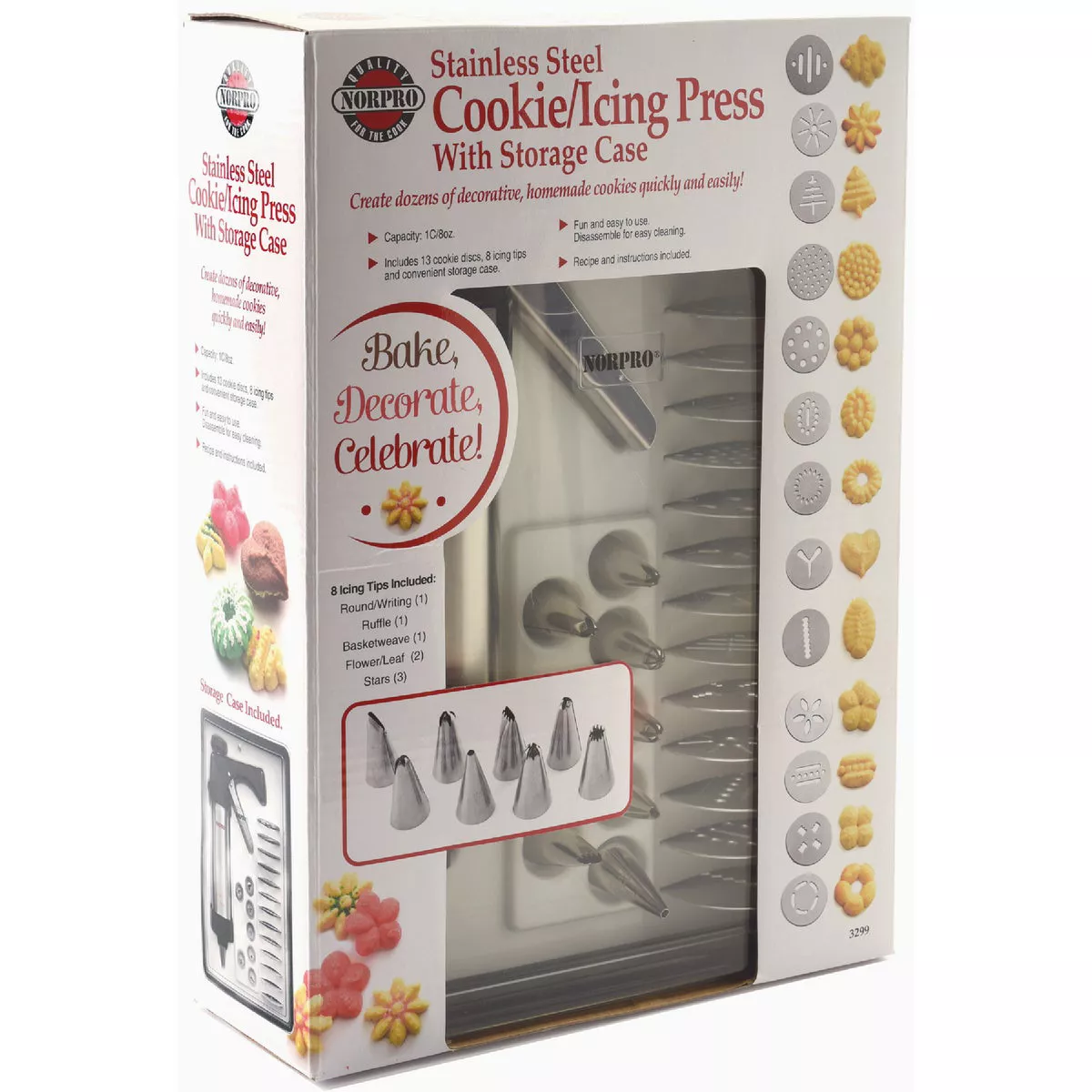 Norpro Stainless Steel Cookie/Icing Press With Case - photo 2