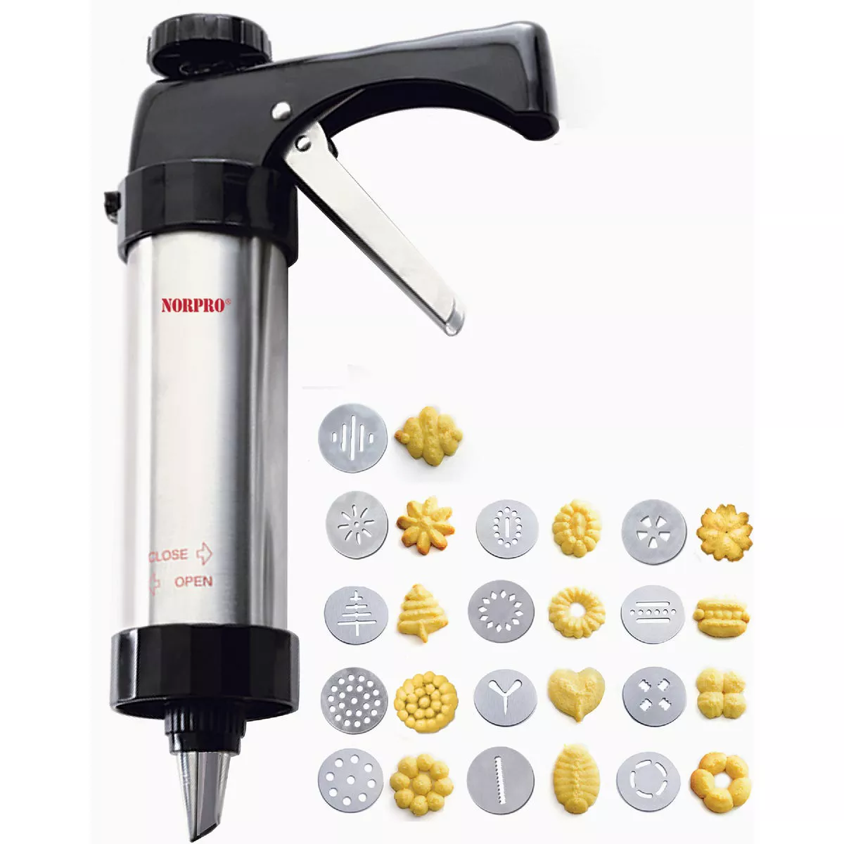 Norpro Stainless Steel Cookie/Icing Press With Case - photo 3