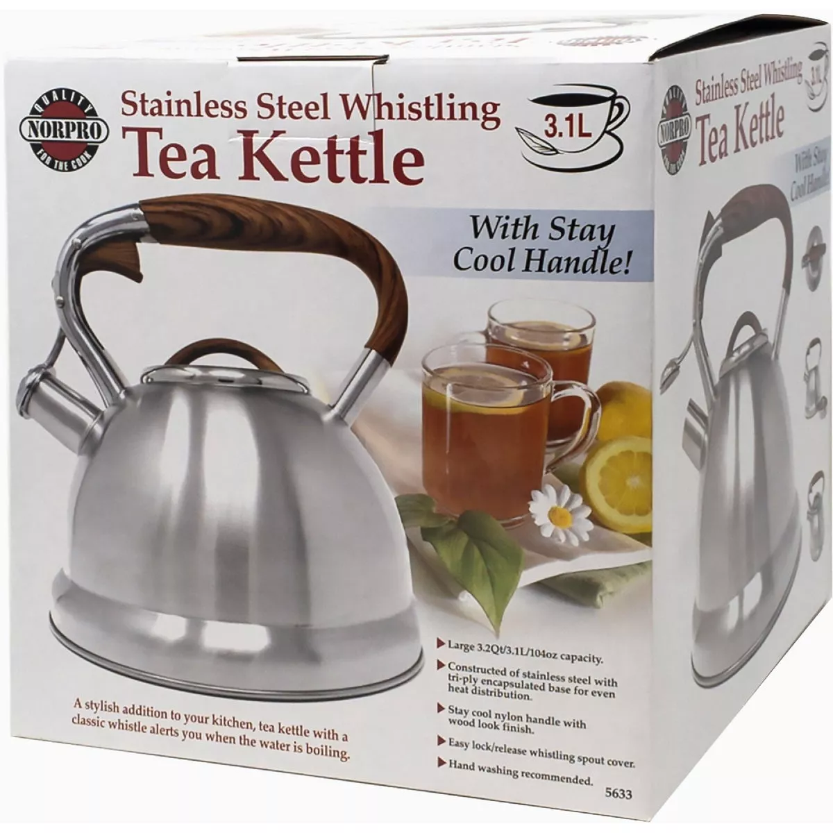 Norpro 3.1 Ltr. Stainless Steel Whistling Tea Kettle - photo 2