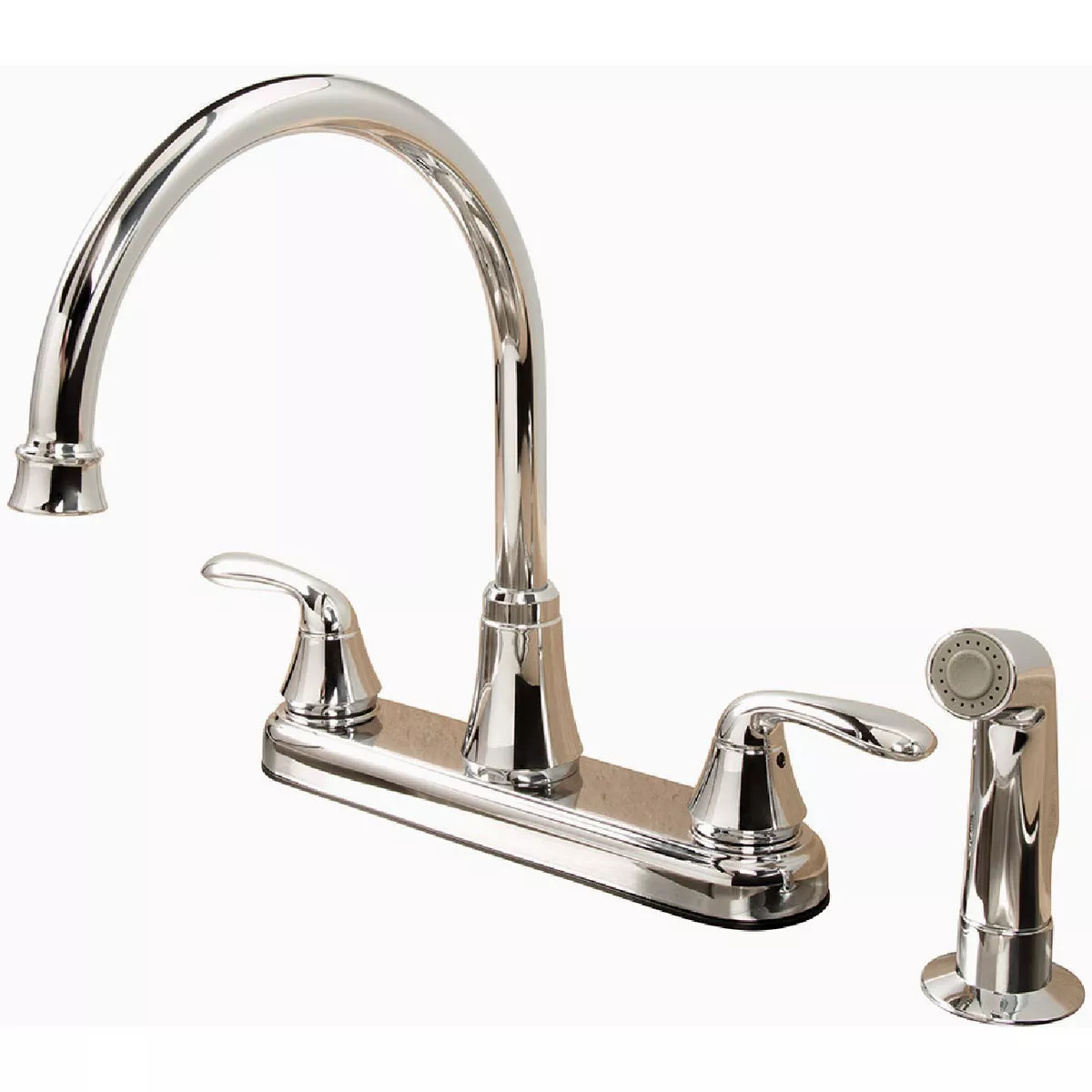 Aqualife 2-Handle Washerless High Arc Kitchen Faucet with Side Spray, Chrome