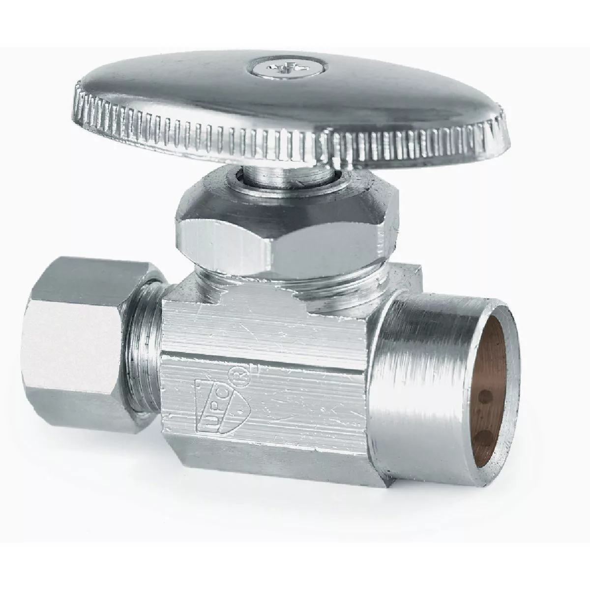 Plumb Craft 1/2 In. Sweat x 3/8 Compression Chrome Straight Valve