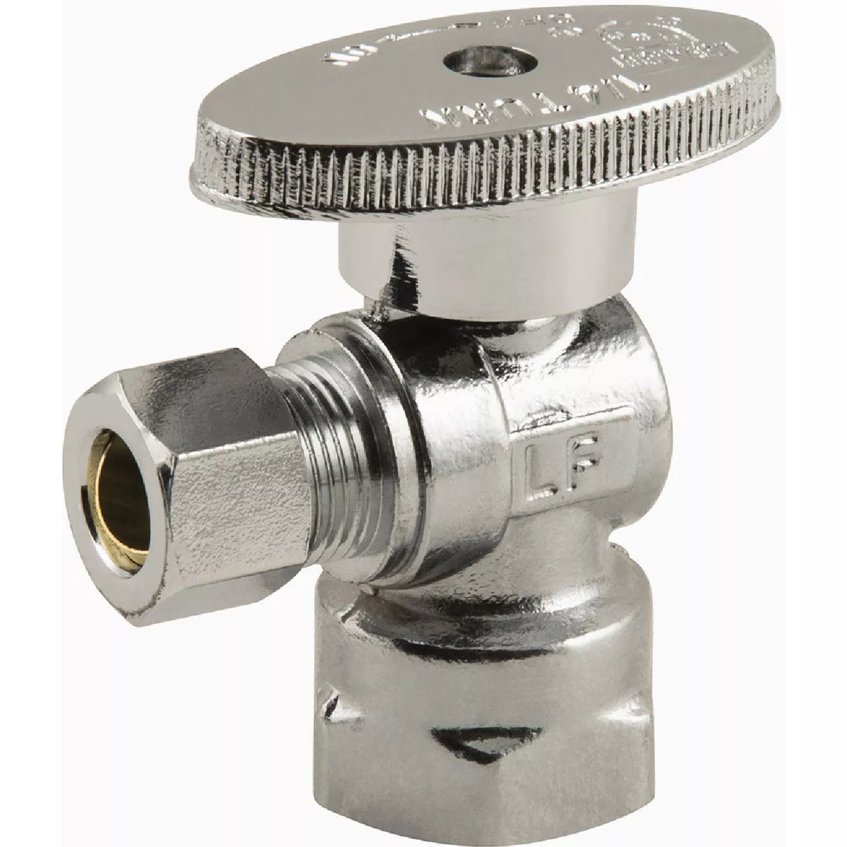 Plumb Craft 1/2 In. FIP x 3/8 In. Compression Quarter Turn Chrome Angle Valve