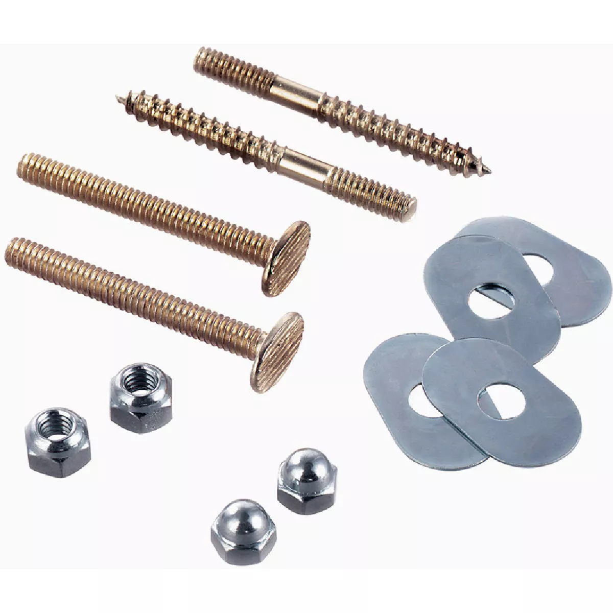 Plumb Craft 2-1/4 In. x 1/4 In. Brass Plated Toilet Bolt & Screw Set