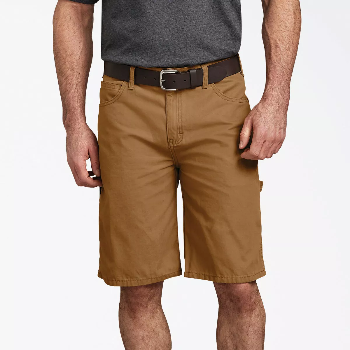 Dickies Men's 34 In. Rinsed Brown Duck Relaxed Fit Duck Carpenter Shorts