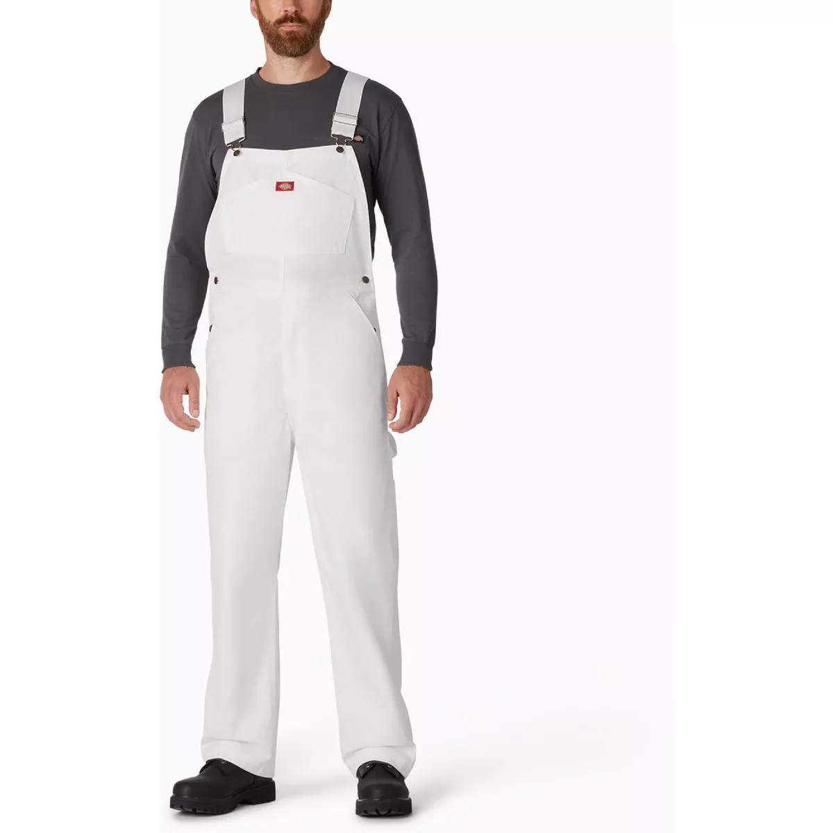 Dickies Men's 36x34 White Painter's Bib Overalls