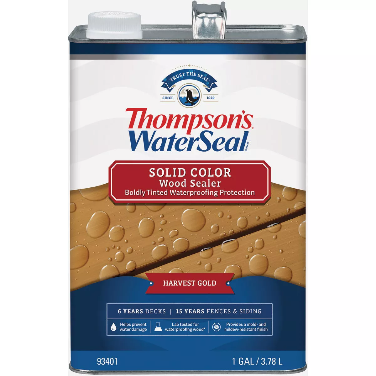 Thompson's WaterSeal Solid Exterior Wood Stain & Sealer, Harvest Gold, 1 Gal. - photo 2