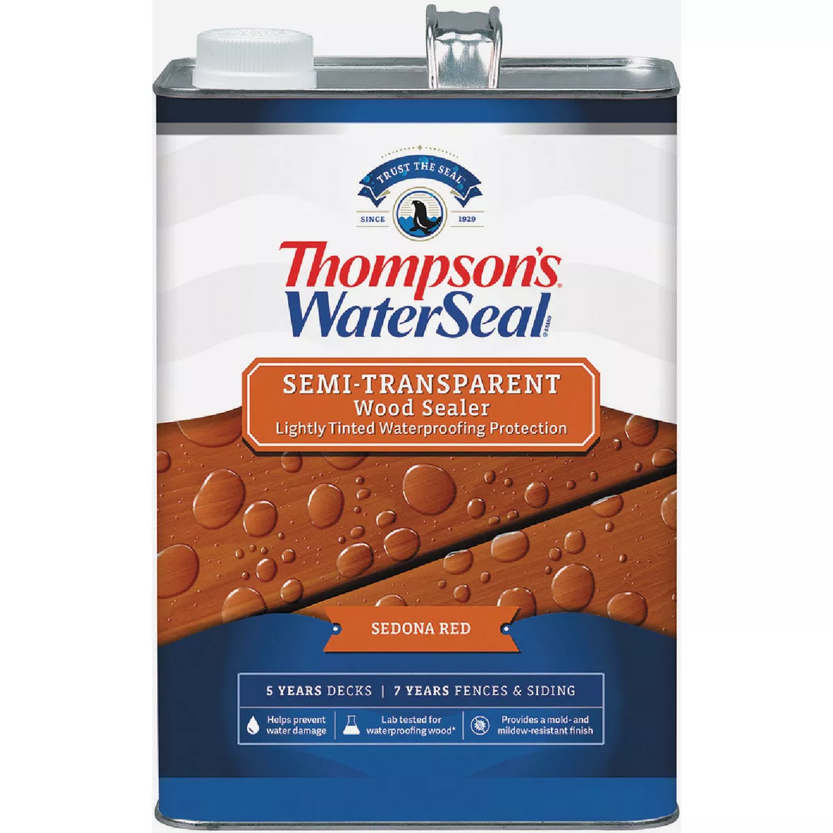 Thompson's WaterSeal Semi-Transparent Exterior Wood Stain & Sealer, Sedona Red, 1 Gal.