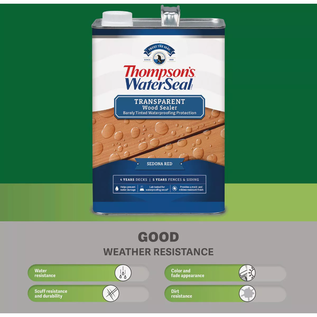Thompson's WaterSeal Transparent Exterior Wood Stain & Sealer, Harvest Gold, 1 Gal. - photo 3