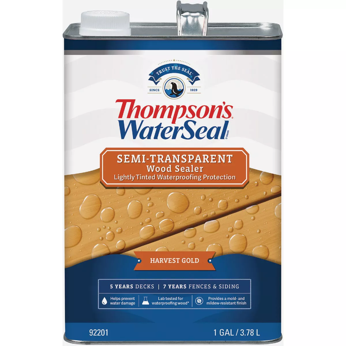 Thompson's WaterSeal Semi-Transparent Exterior Wood Stain & Sealer, Harvest Gold, 1 Gal. - photo 3