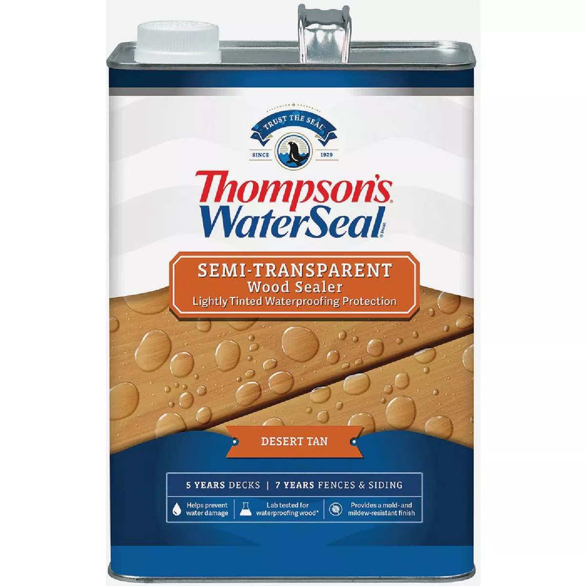 Thompson's WaterSeal Semi-Transparent Exterior Wood Stain & Sealer, Desert Tan, 1 Gal.