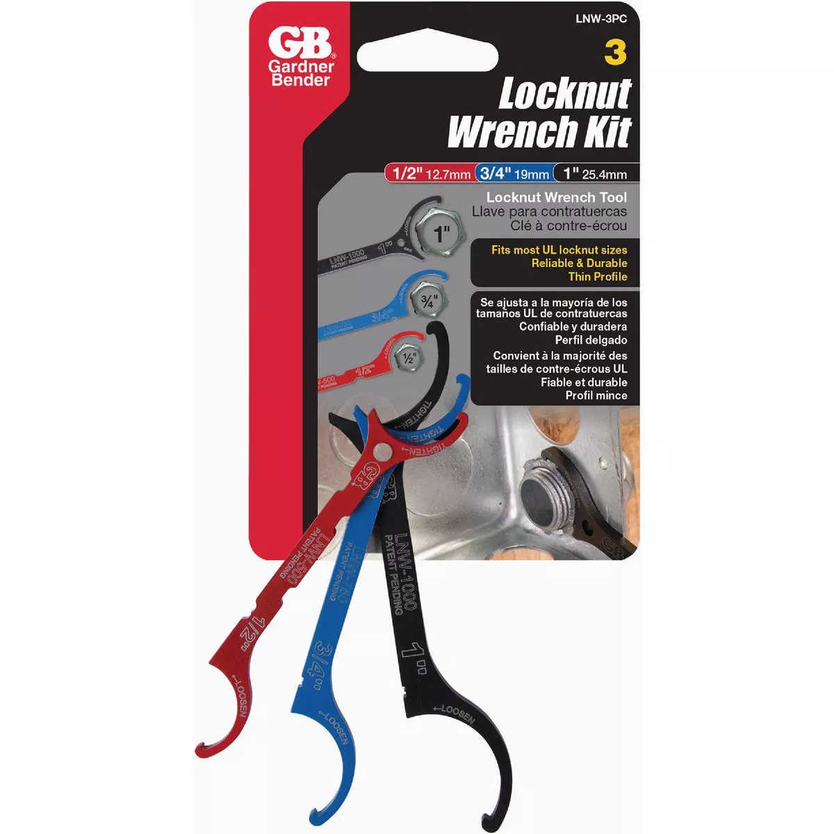 Gardner Bender Locknut Wrench Set (3-Piece)