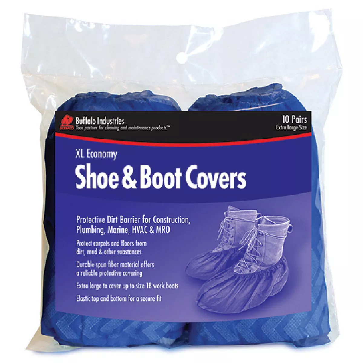 Buffalo Industries XL Blue Economy Shoe Guard (10-Pack)