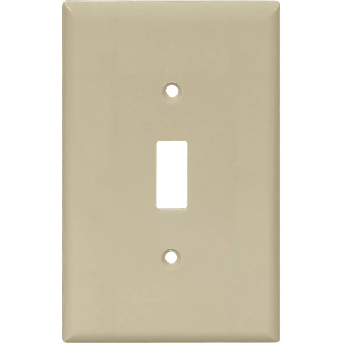 Eaton 1-Gang Mid-Size Toggle Switch Wall Plate, Ivory-