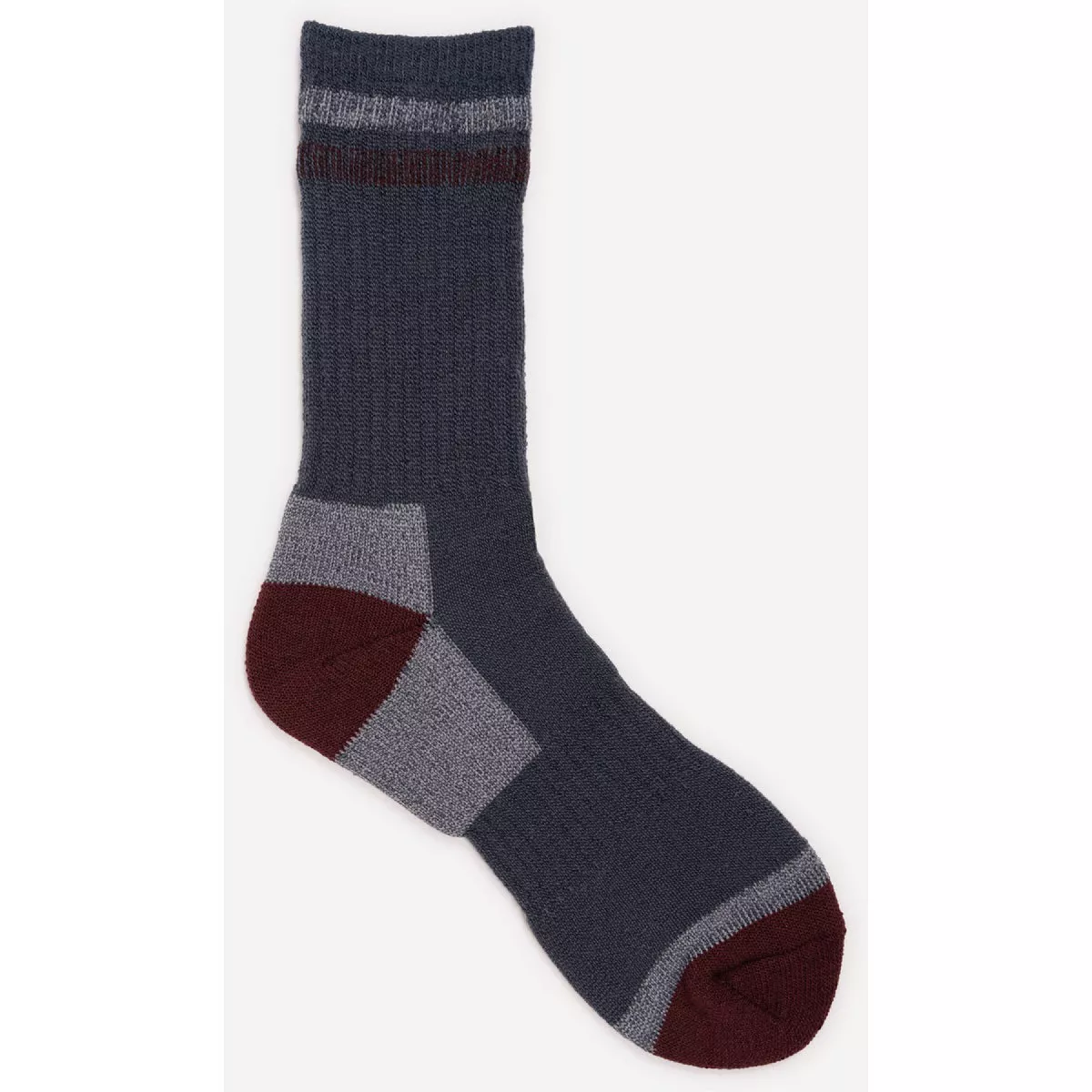 Muk Luks Quietwear Men's 8 In. Slate Stripe Heat Retainer Hiking Socks