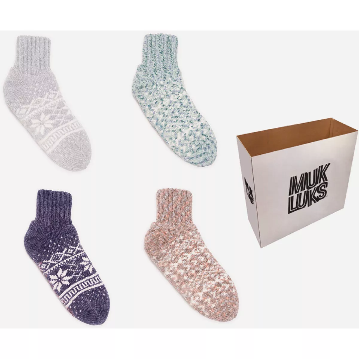 Muk Luks Women's Chenille Cabin Socks Display