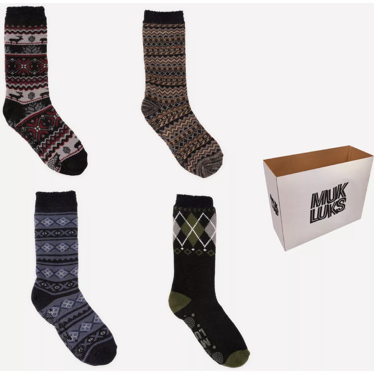 Muk Luks Cozy Lined Men's Lounge Socks Assortment