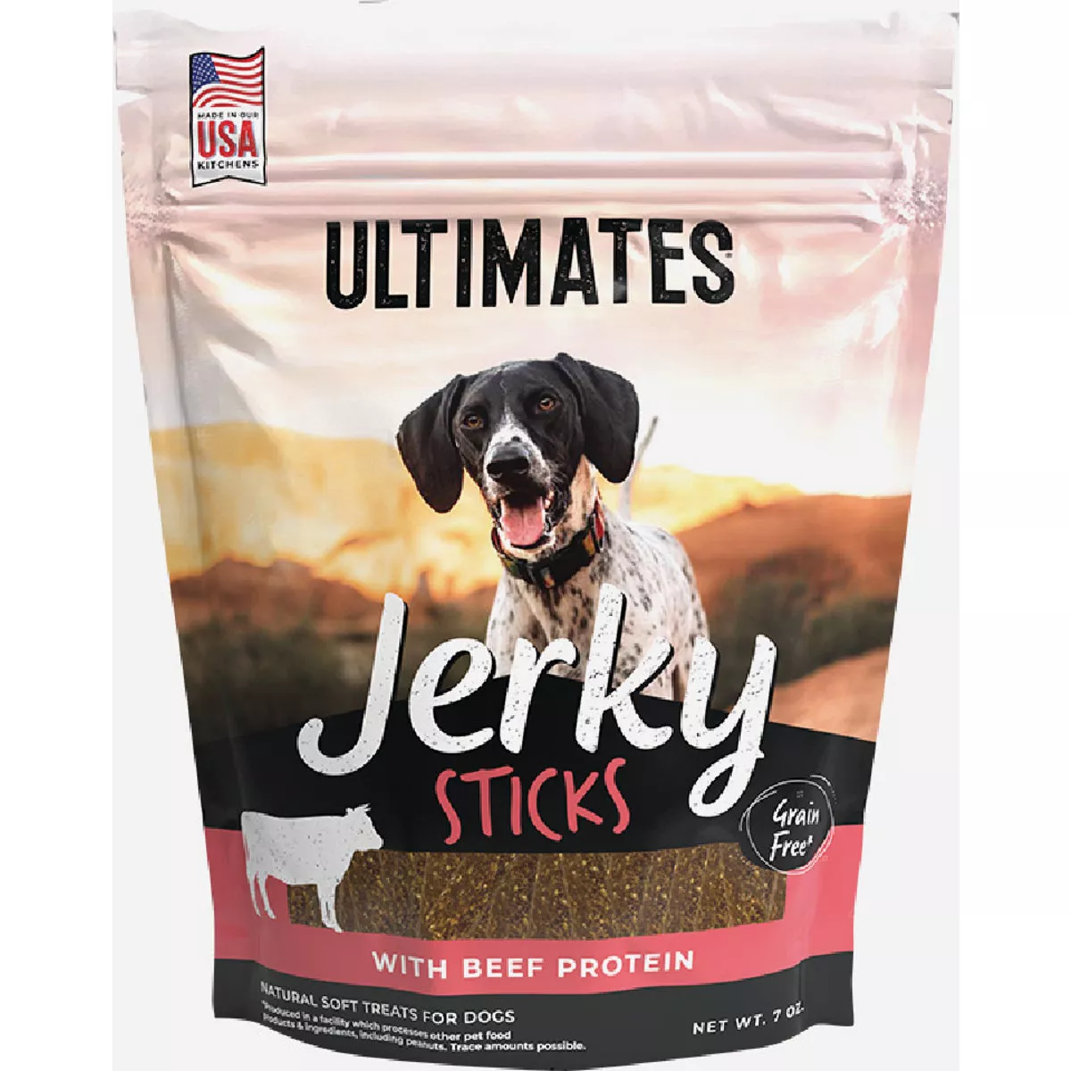 Utimates 7 Oz. Grain Free Beef Jerky Sticks Dog Treat
