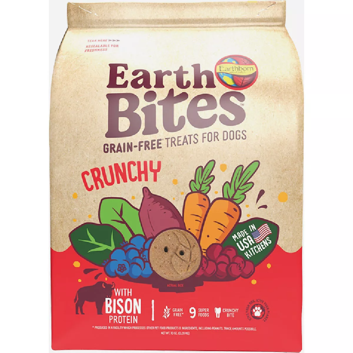 Earthborn 10 Oz. Earthbites Chewy with Bison Protein Dog Treat