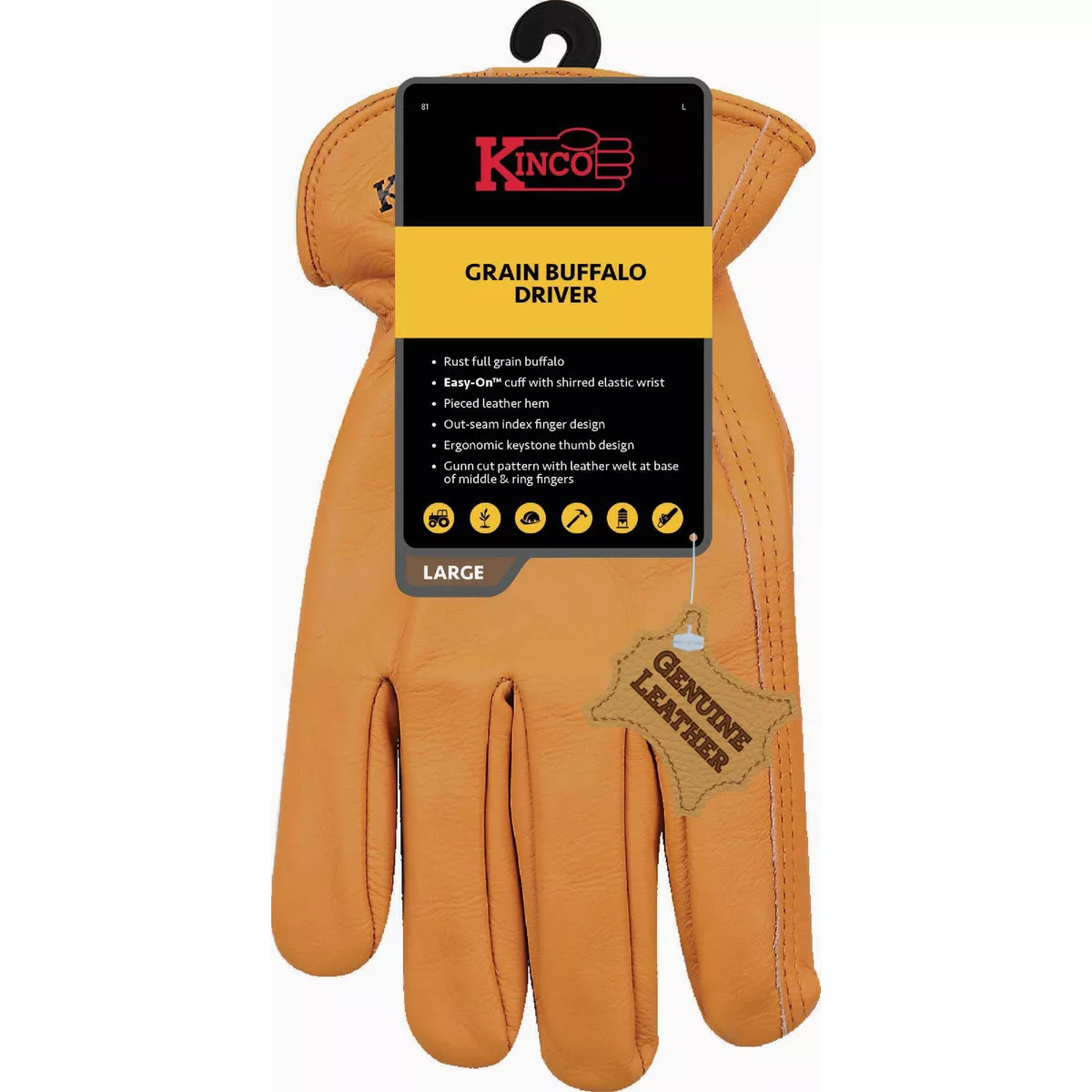 Kinco Men's Large Grain Buffalo Driver Glove-