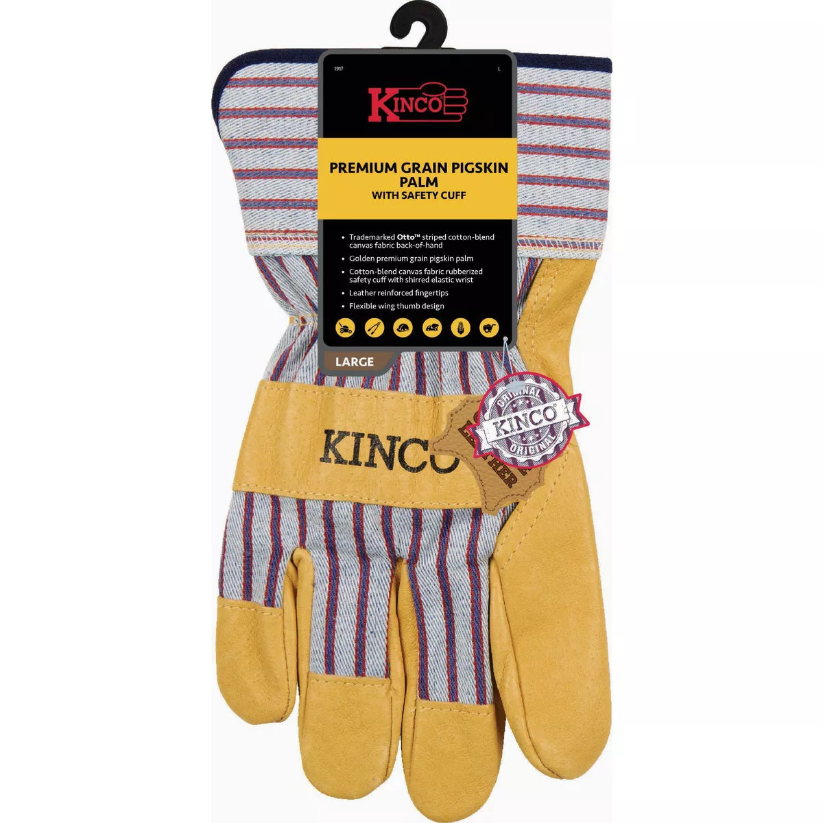 Kinco Kid's Medium Grain Leather Palm Glove with Safety Cuff