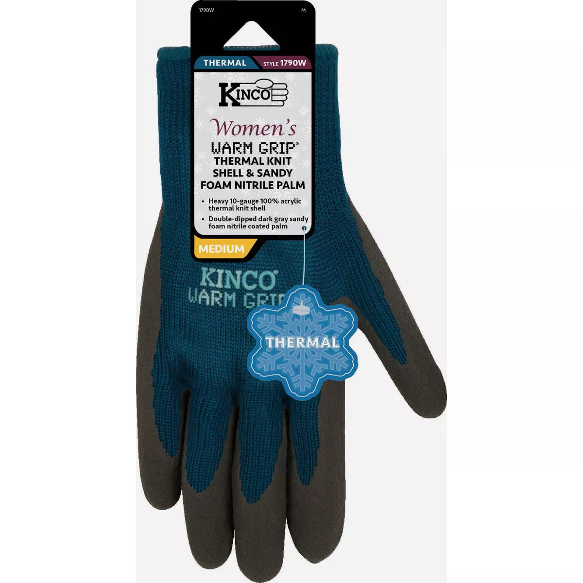 Kinco Women's Small Warm Grip Thermal Knit Shell & Sandy Foam Nitrile Palm Work Glove