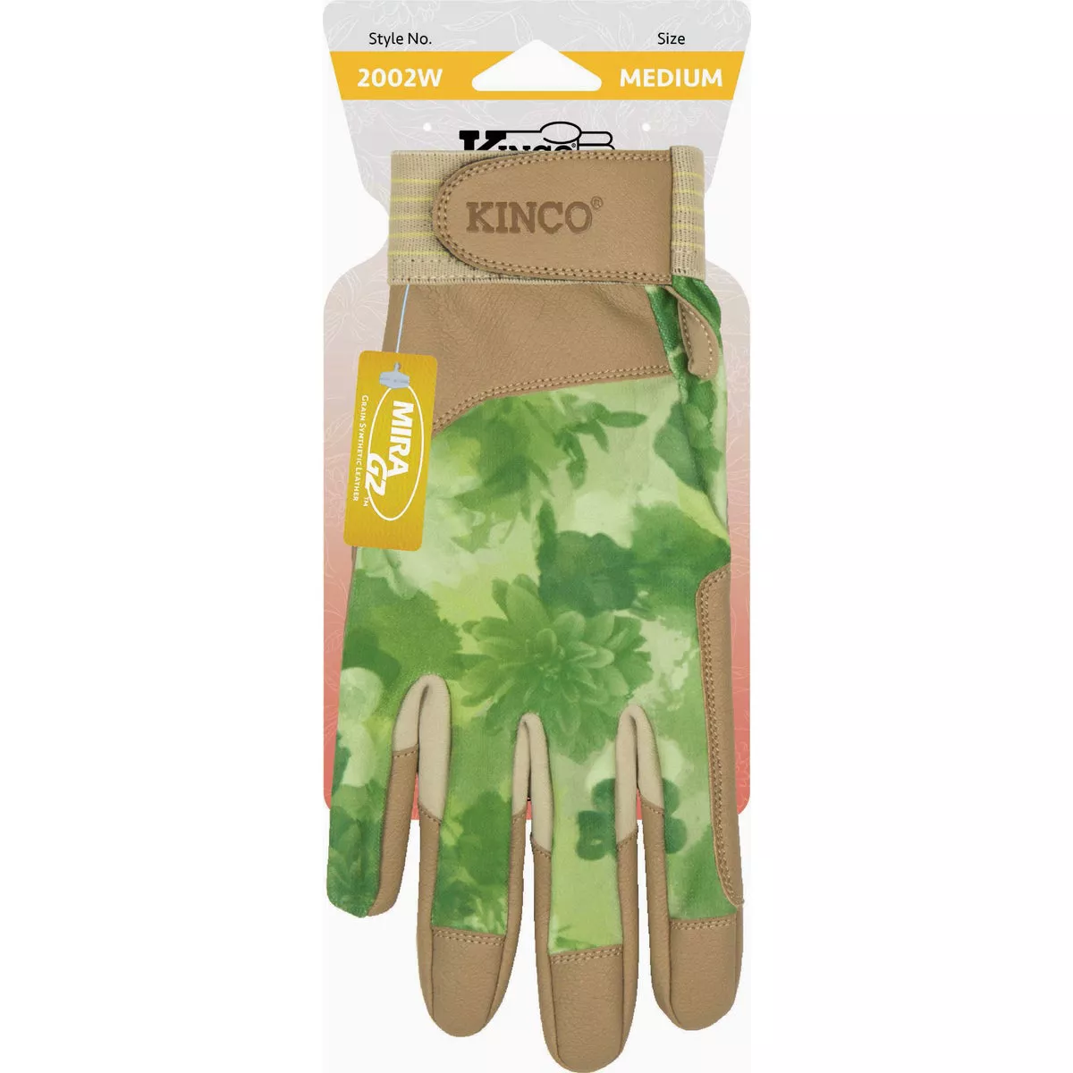 KincoPro Women's Large Green Synthetic Glove with Pull-Strap-
