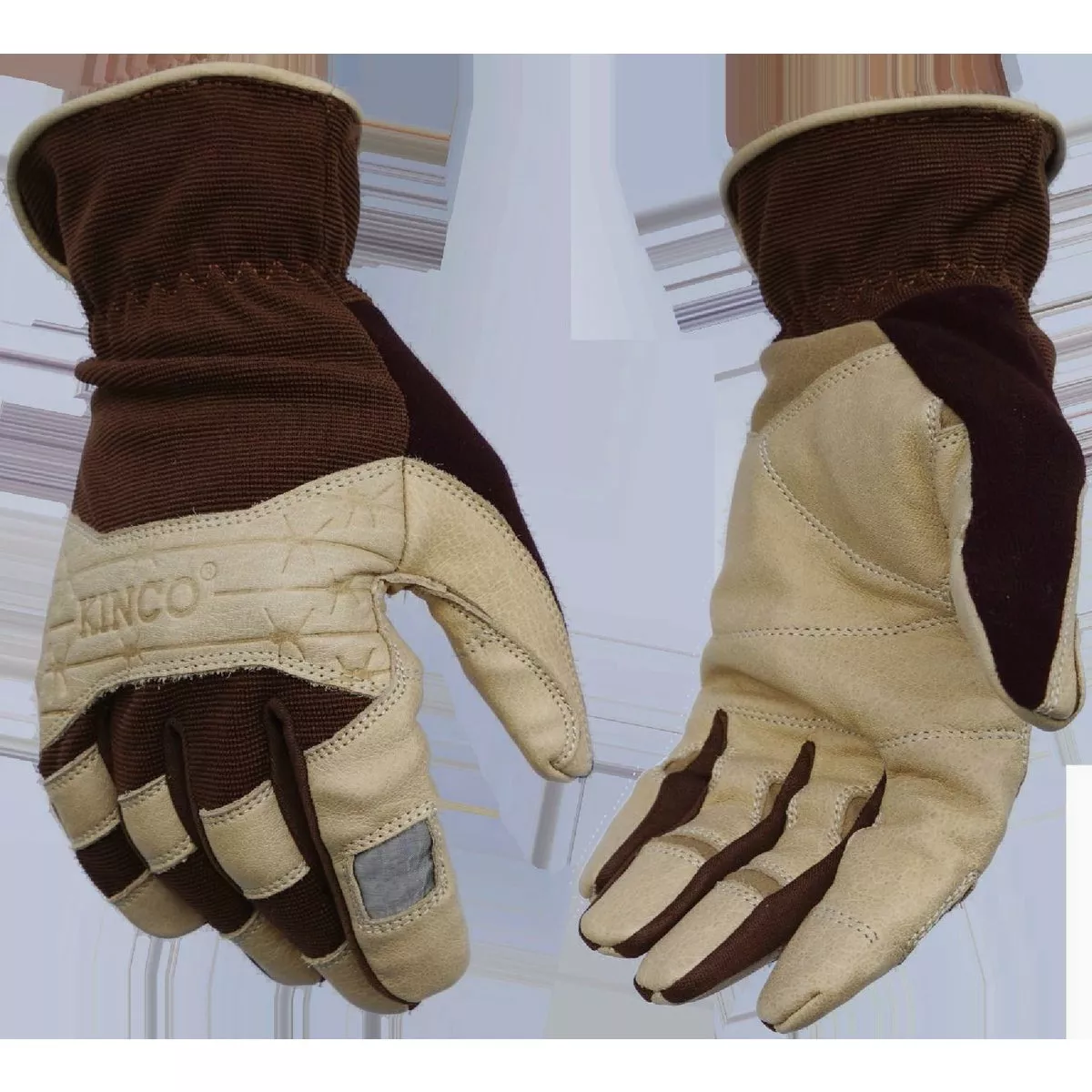 KincoPro CutFlector Defender Men's XL Premium Grain Buffalo & Synthetic Hybrid Glove with Steel Mesh Layer