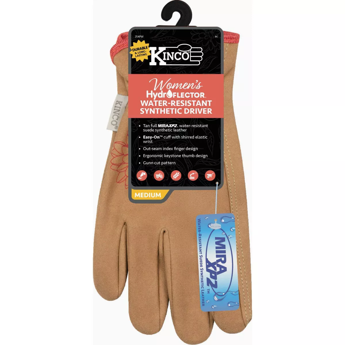 Kinco HydroFlector Women's Medium Water-Resistant Synthetic Driver Glove