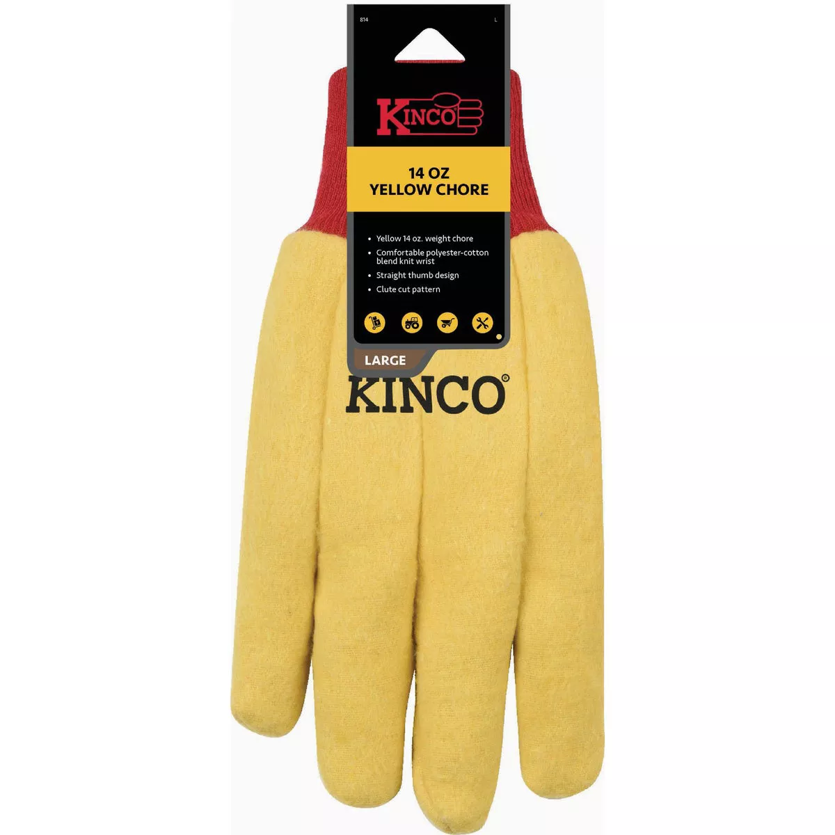 Kinco Men's XL 14 Oz. Yellow Chore Glove