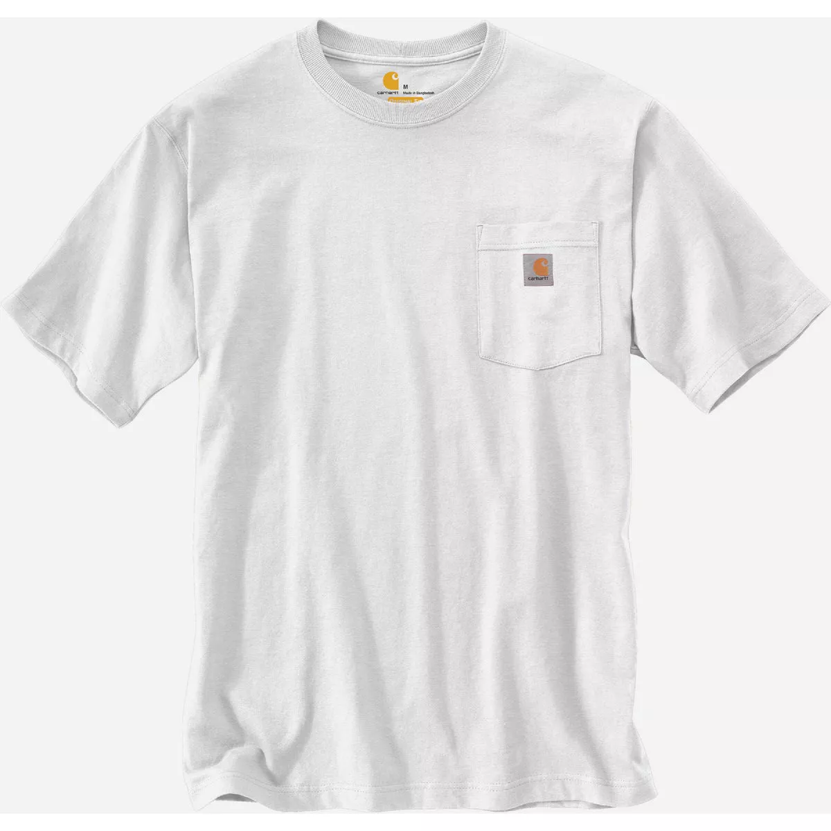 Carhartt Men's Medium Regular White Heavyweight Short Sleeve Pocket T-Shirt, Loose Fit