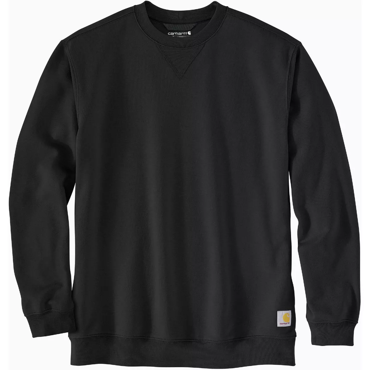 Carhartt Men's 2XL Regular Black Midweight Crewneck Sweatshirt, Loose Fit
