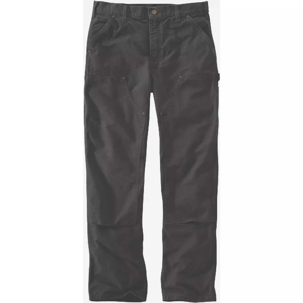 Carhartt Men's 44x30 Black Washed Duck Double-Front Utility Work Pants, Loose Fit