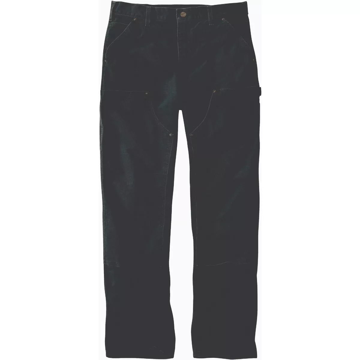 Carhartt Men's 34x32 Black Washed Duck Double-Front Utility Work Pants, Loose Fit