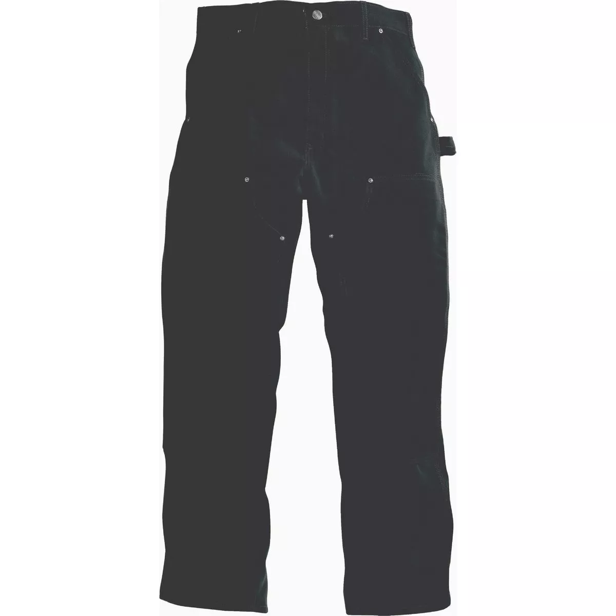 Carhartt Men's 34x32 Black Firm Duck Double-Front Utility Work Pants, Loose Fit