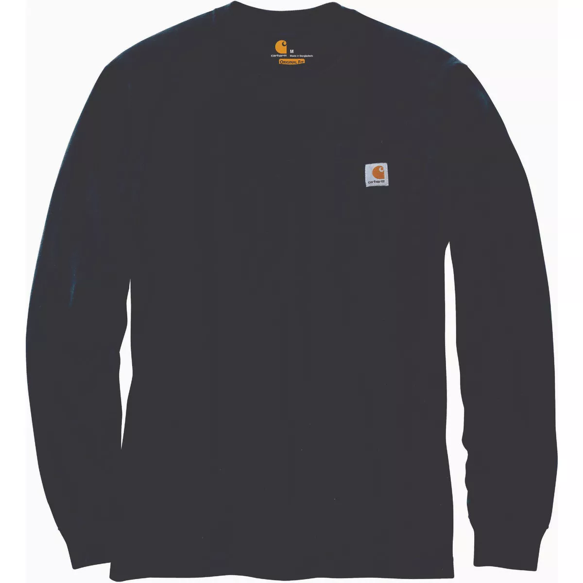 Carhartt Men's Large Tall Navy Heavyweight Long Sleeve Pocket T-Shirt, Loose Fit
