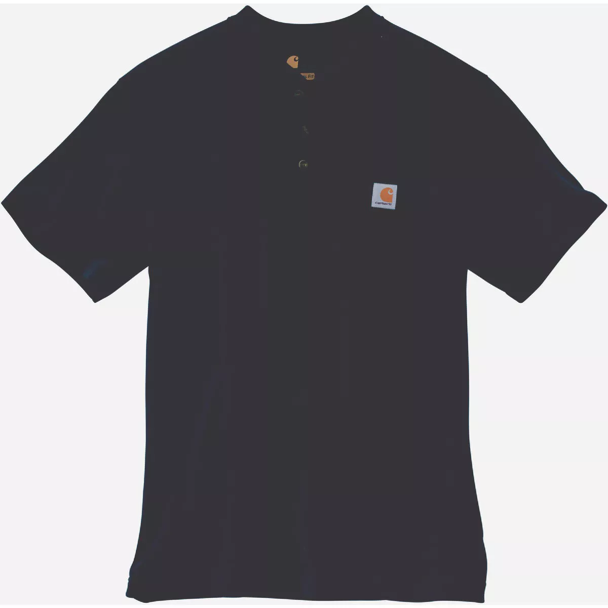 Carhartt Men's Large Tall Navy Heavyweight Short Sleeve Pocket Henley, Loose Fit
